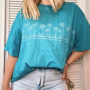 Dark Teal Palm tree shirt